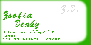 zsofia deaky business card